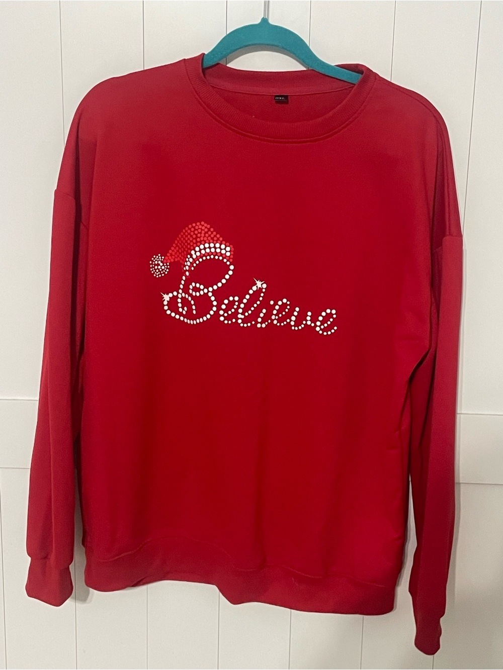 Red 'Believe' red Holiday Sweater
